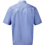 935M Russell Men’s LSL Easy Care Poplin Shirt Corporate Blue BACK