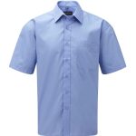 935M Russell Men’s SSL Easy Care Poplin Shirt Corporate Blue FRONT