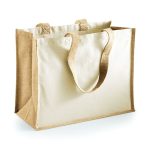 W422 Westford Mill Classic Jute Tote Natural FRONT